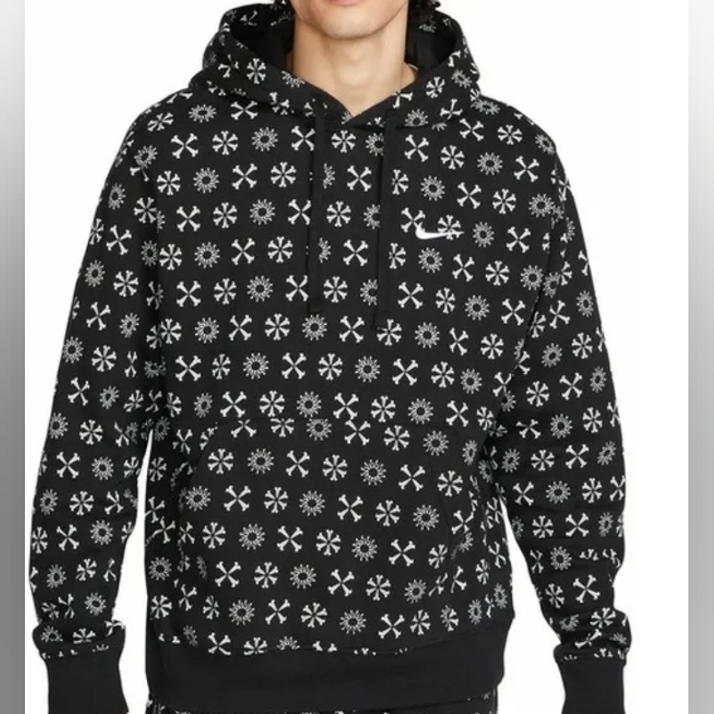 Nike Mens Medium Pullover Black & White Hoodie PO BB